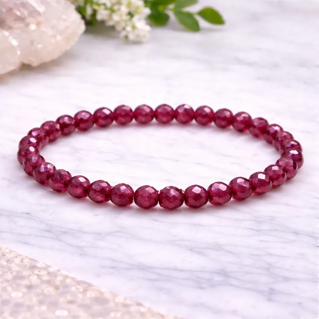 Ruby Diamond Cut Bracelet